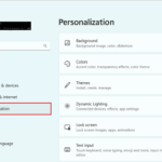 Windows settings- personalization