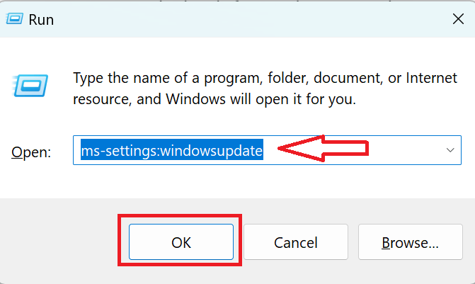 Run windows updates from the run dialog box